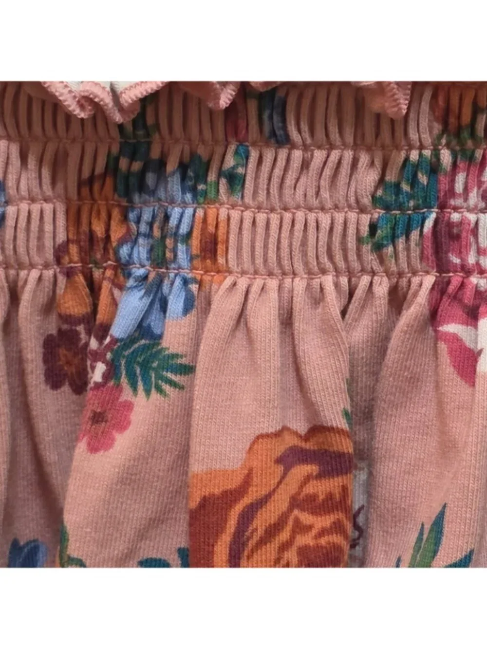Matilda Jane Burnt Sienna Floral Long Sleeve Dress Girls 10 Smocked Ruffle